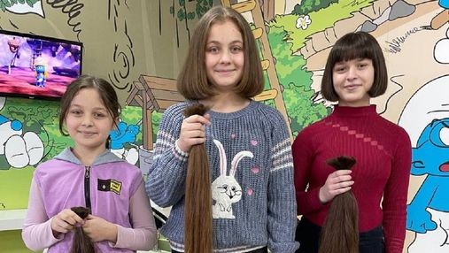 Троє сестер-школярок з Луцька віддали своє волосся на перуки онкохворим дітям